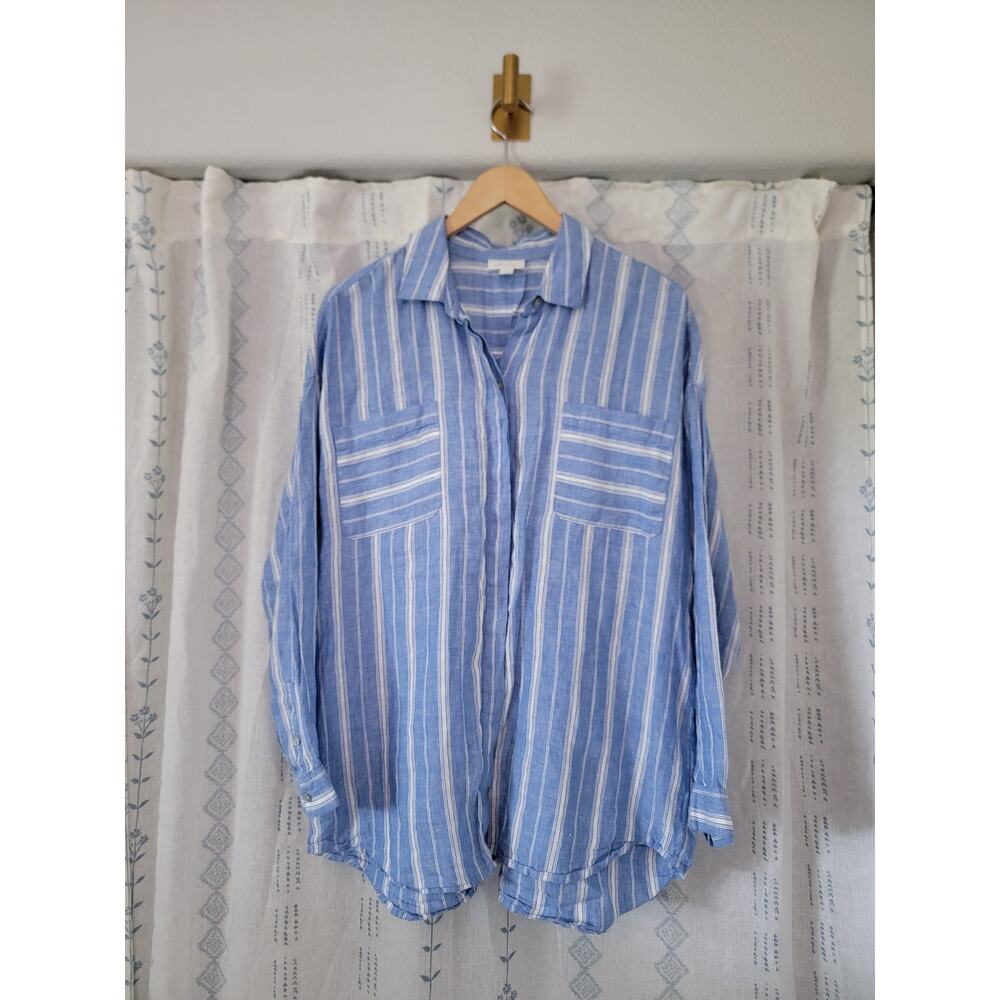 J.Jill Love Linen Striped Button Down Shirt